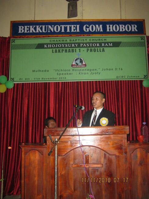 Serving God's word on Sunday night service